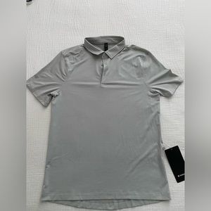 Lululemon Evolution Short-Sleeve Polo Shirt - Commission Stripe Seal Grey White